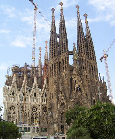 La Sagrada Familia in Barcelona, designed by Antoni Gaudi