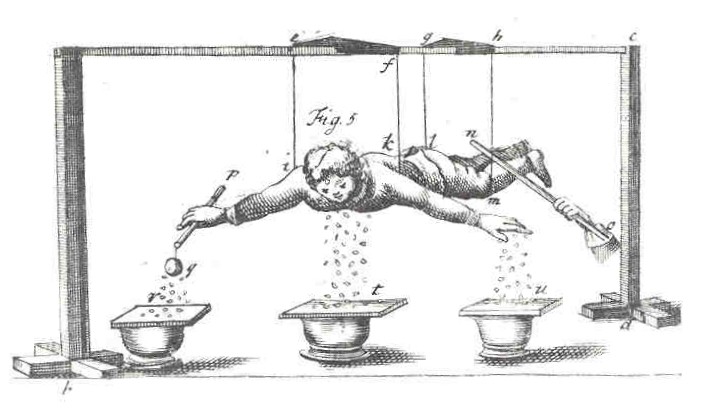 In a famous experiment Stephen Gray demonstrated static electricity by charging a boy suspended by insulating strings in 1744
