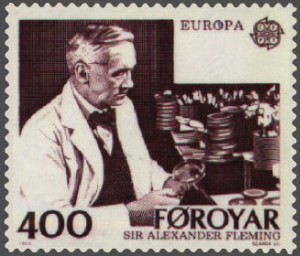 Alexander Fleming (1888-1951) on a stamp from Faroe Islands