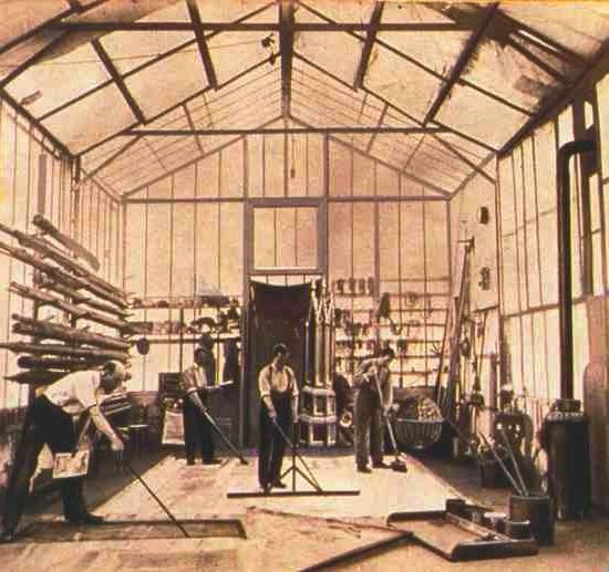 Georges Méliès (far left) in his original Star-Film studio in Montreuil