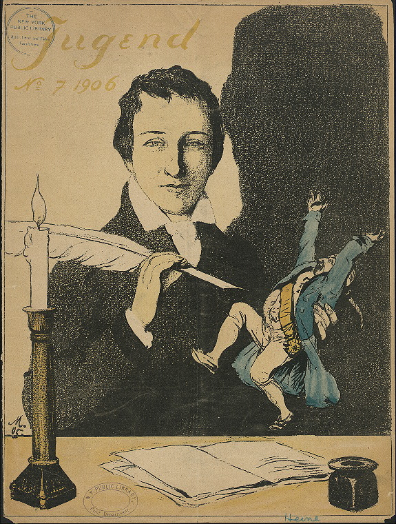 Heinrich Heine (1797-1856) on cover of 'Die Jugend', 1906