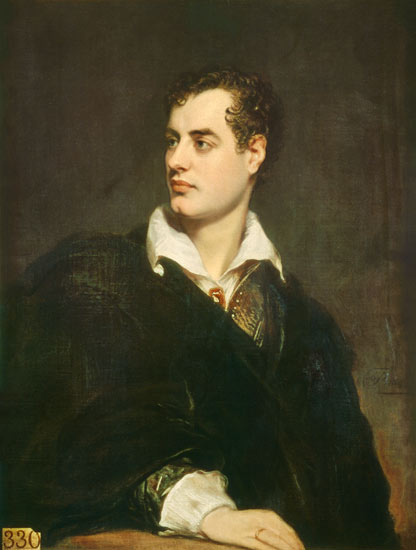 George Gordon, Lord Byron (1788-1824). painted by Thomas Philipps, 1824
