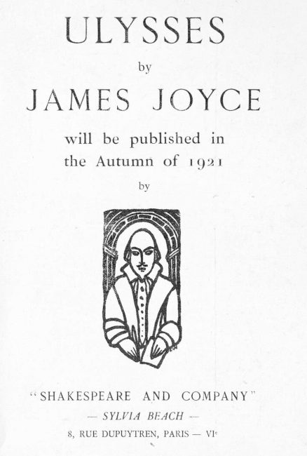 Announcement of the initial publication of Ulysses.