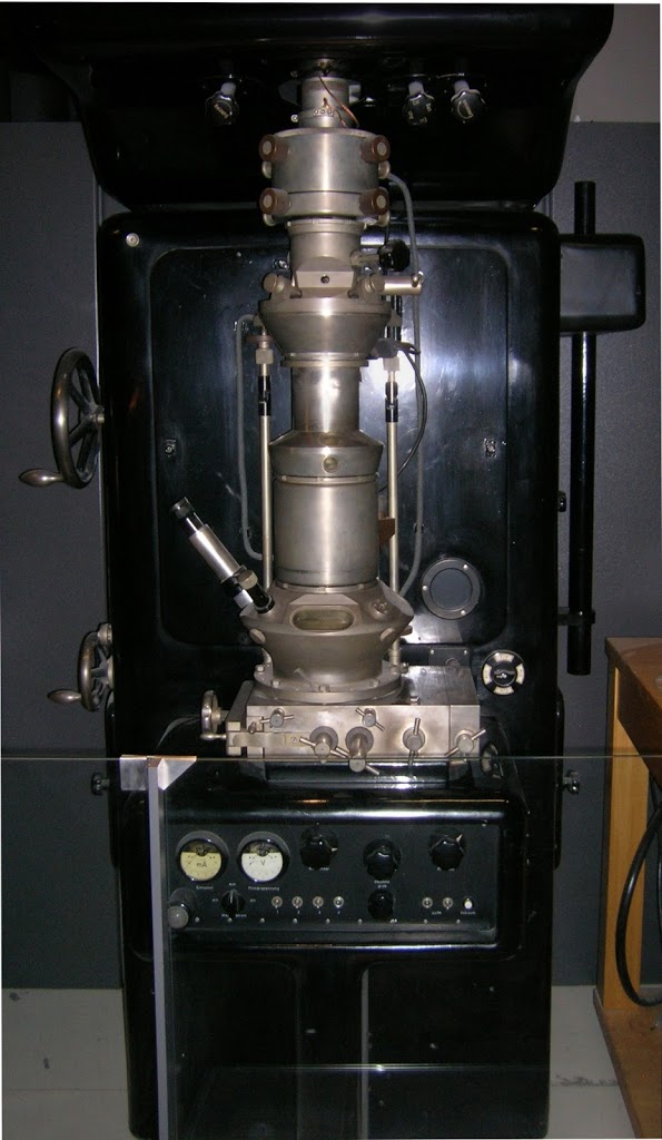 First Electron Microscope constructed by Ernst Ruska with Resolving Power greater than a Light Microscope (1933)