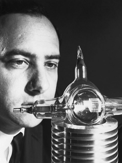 Maiman with his laser in July 1960