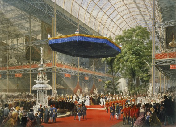 Queen Victoria opens the Great Exhibition in The Crystal Palace in Hyde Park, London, in 1851