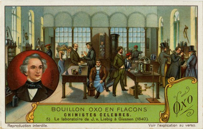 Liebig's Laboratory, Chimistes Celebres, Liebig's Extract of Meat Company Trading Card, 1929