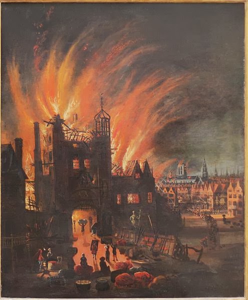 St. Paul's Cathedral in Flames by unknown painter