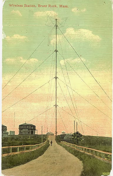 Penny Postcard of Reginald Fessenden's Brant Rock, Massachusetts radio tower