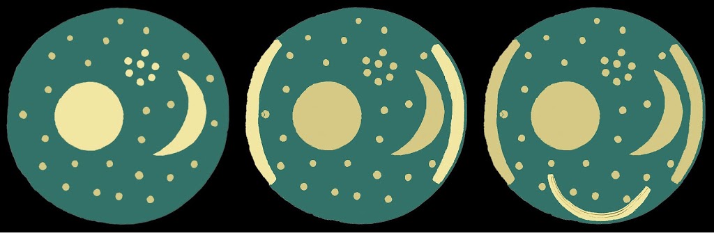 The Sky Disk of Nebra Three Stages; Image: Rainer Zenz