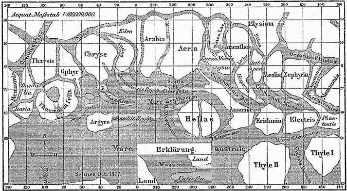 Mars surface map of Schiaparelli
