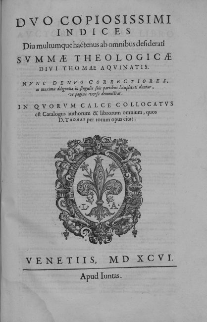 Tommaso d'Aquino, Summa Theologia (1596)