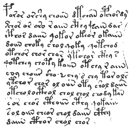The Voynich manuscript is written in an unknown script.