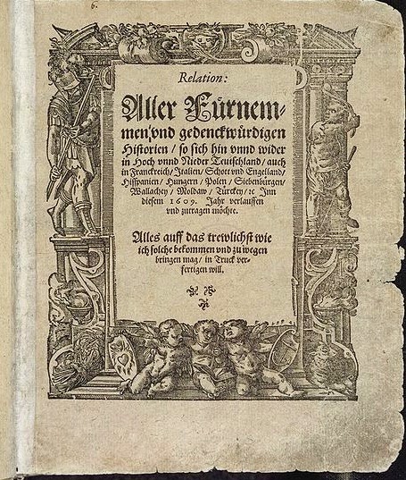 Title page of the Relation aller Fürnemmen und gedenckwürdigen Historien from 1609