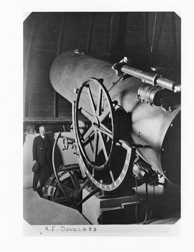 . E. Douglass and the original Steward Observatory 36-inch Telescope (moved to Kitt Peak in 1963)