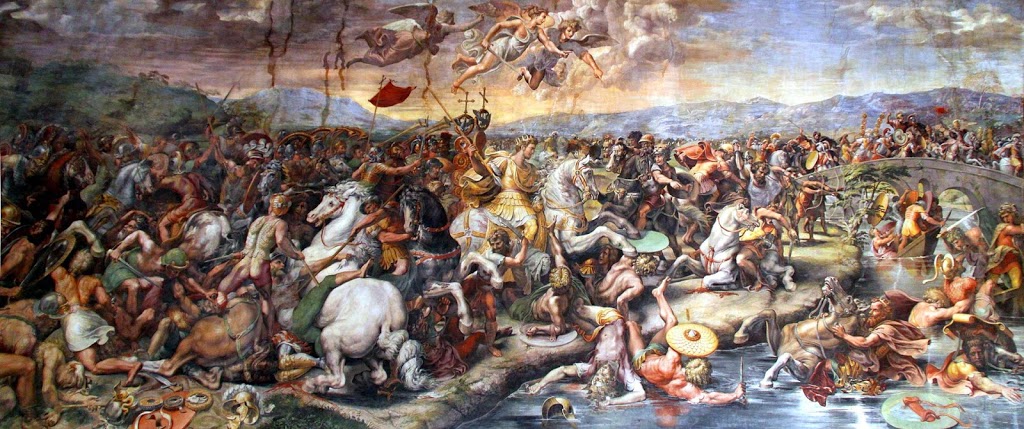 Battle of the Milvian Bridge by Giulio Romano, 1520-24