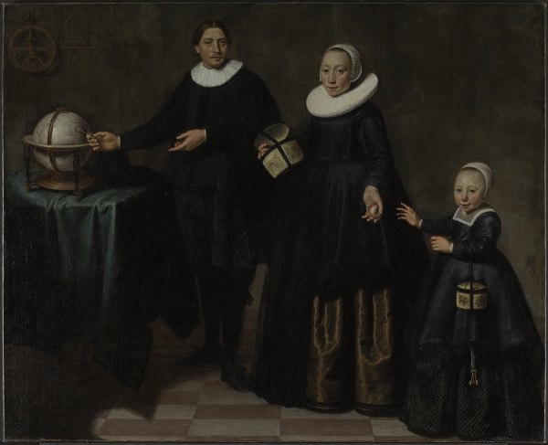 Portrait of Abel Tasman with wife and daughter (1637)