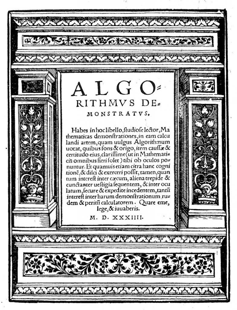 Johannes Schöner, Algorithmus demonstratus, 1534
