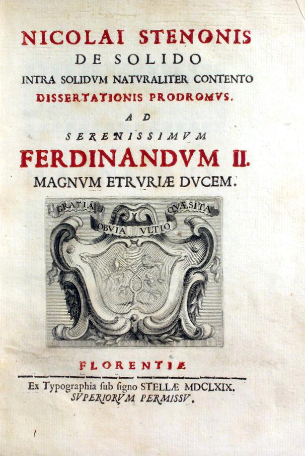 NIcholas Steno, De solido intra solidum naturaliter contento dissertationis prodromus, 1669
