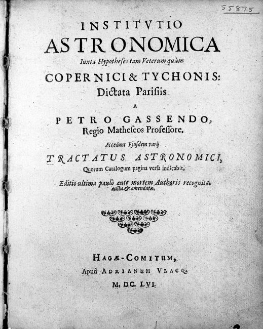 Title page "Institutio anatomica..." P. Gassendi, 1656