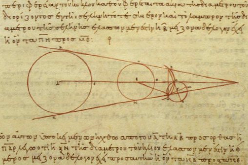 Aristarchus's 3rd-century BC calculations on the relative sizes of the Sun, Earth and Moon