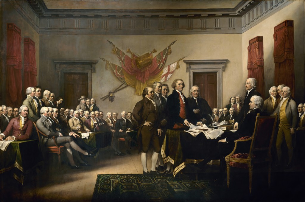 John Trumbull's Declaration of Independence, showing the Committee of Five presenting its work to Congress