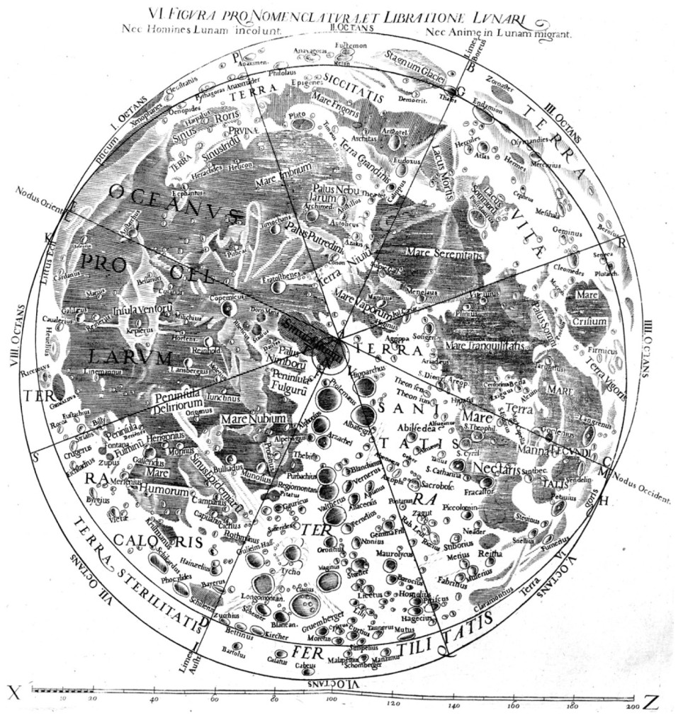 Map of the Moon from the New Almagest (1651)