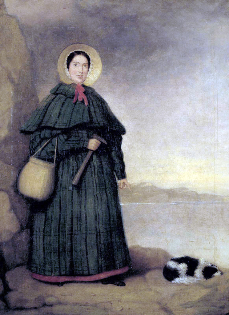 Mary Anning with her dog, Tray, painted before 1842