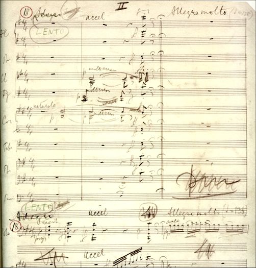 Edward Elgar, Fragment of manuscript of the opening of the second movement of the Cello Concerto (1919)