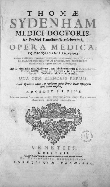 Thomae Sydenham, Opera medica /1762)