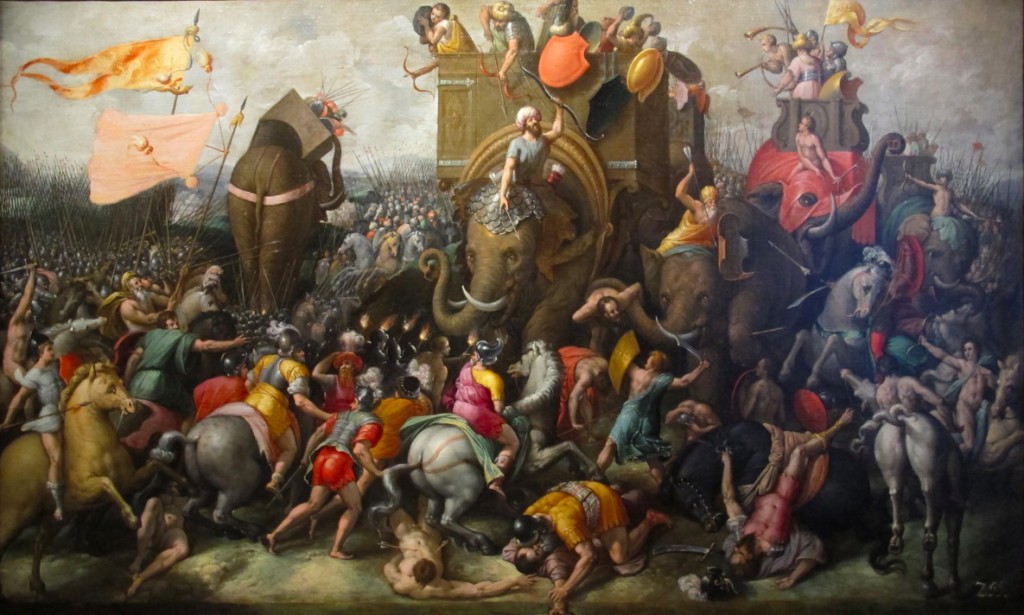 The Battle of Zama, painting 1567, after Cornelis Cort, Netherlandish