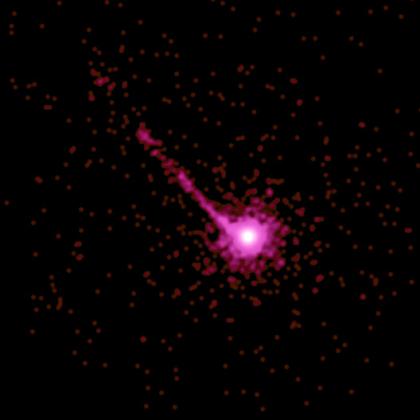 The Chandra X-ray image is of the quasar PKS 1127-145, a highly luminous source of X-rays and visible light about 10 billion light years from Earth.