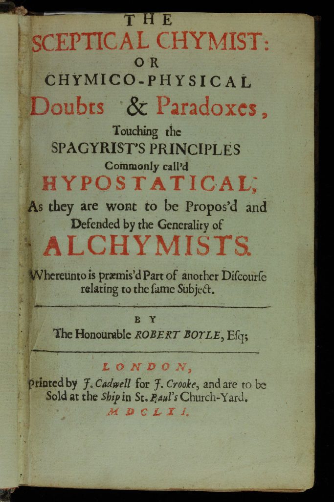 Title page of The Sceptical Chymist (1661)