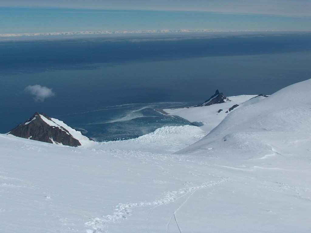 Bransfield Strait with Brunow Bay, Livingston Island in the foreground, and Antarctic Peninsula in the background, image by Lyubomir Ivanov