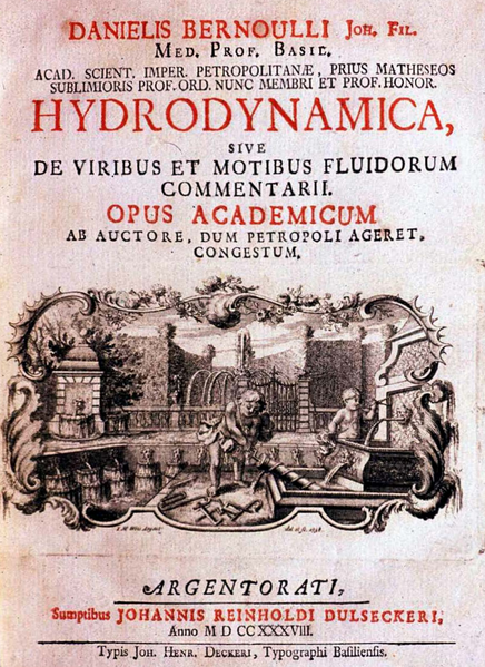 Frontpage of Daniel Bernoulli's 'Hydrodynamica' (1738)