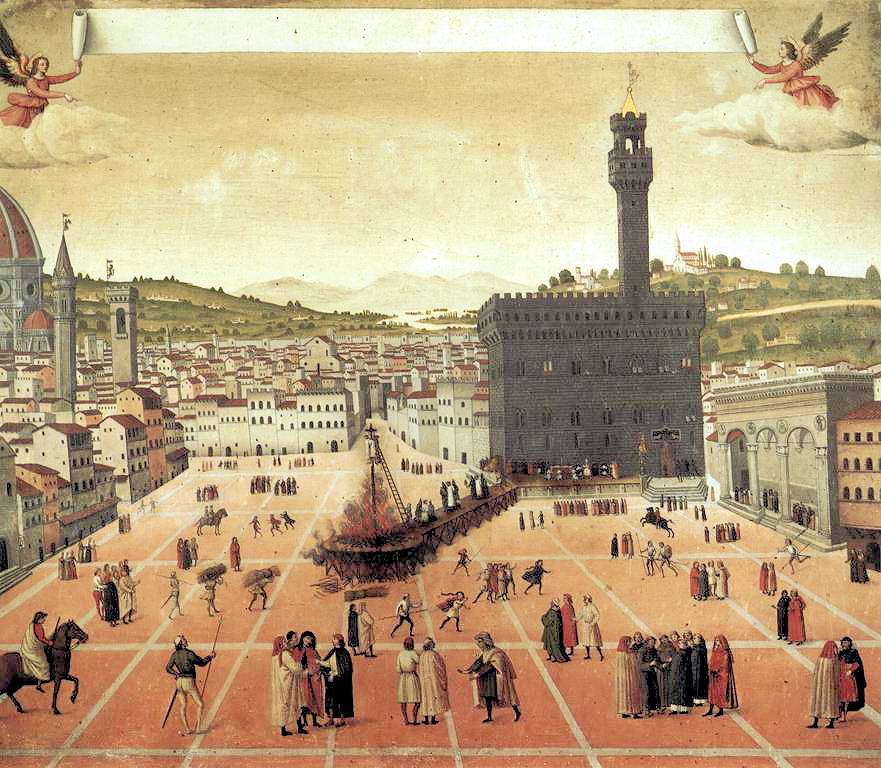 Painting of Savonarola's execution in the Piazza della Signoria