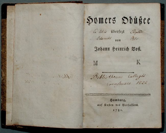Homer's Odyssea, translated by Heinrich Voss, Cover of the First Edition