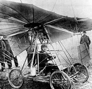 Traian Vuia in his first aircraft "Vuia 1" in 1906