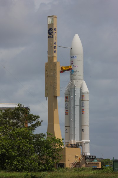 Ariane 5 ES with ATV-4 on board on its way to the launch pad