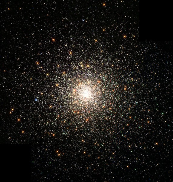 The Messier 80 globular cluster in the constellation Scorpius is located about 30,000 light-years from the Sun and contains hundreds of thousands of stars.