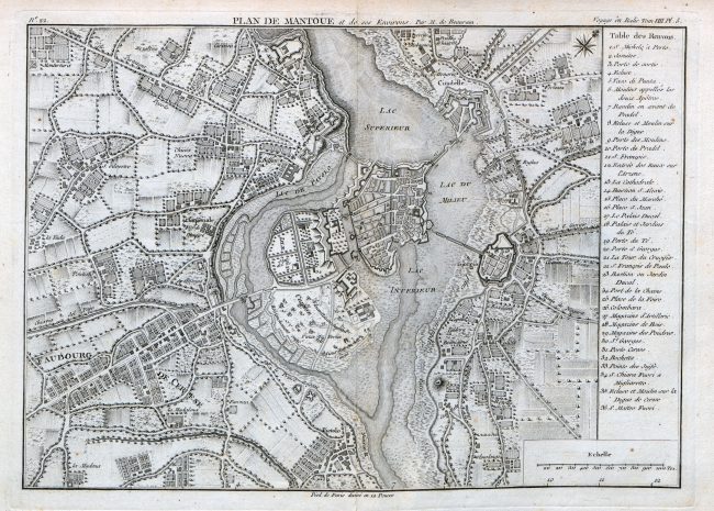 Mantova, in Lalande, Joseph Jerome Le Français de – Voyage d'un françois en Italie, fait dans les années 1765 et 1766. Atlas, 1769