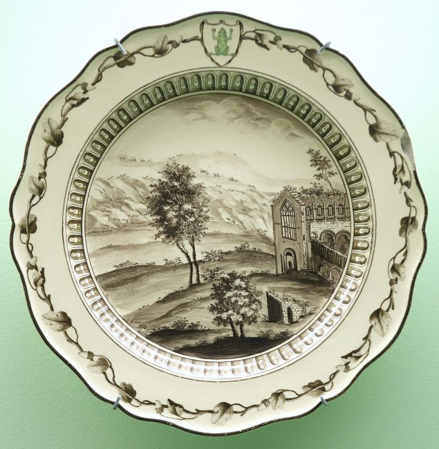 Wedgwood, 1774, creamware. Plate from the Frog Service for Catherine II of Russia, Brooklyn Museum, New York