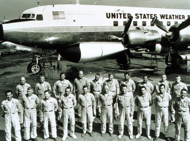 1966 photo of the crew and personnel of Project Stormfury