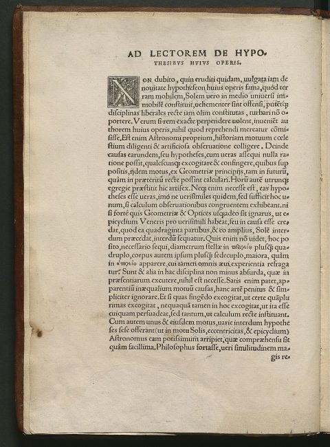De Revolvtionibvs Orbium coelestium (1543), Ad Lectorem...