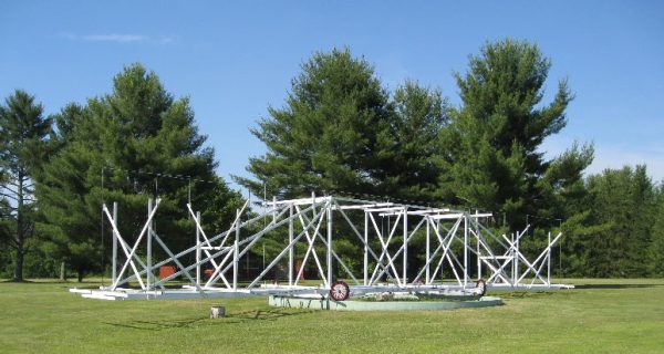 Full-size replica of the first radio telescope, built by Karl Jansky and now at the National Radio Astronomical Observatory (NRAO) in Green Bank, West Virginia