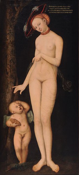 Venus with Cupid stealing honey, Lucas Cranach (1531)