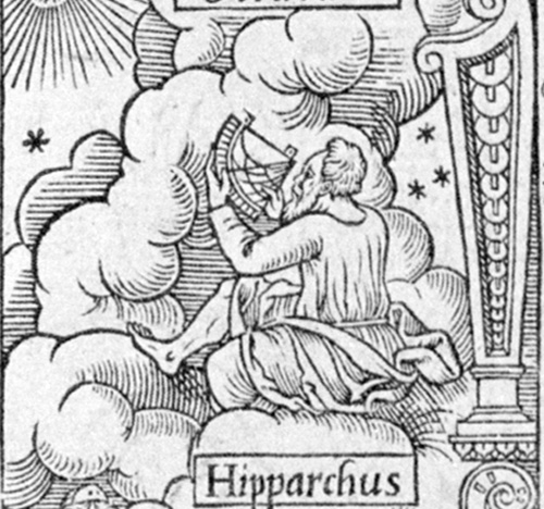 Hipparchus of Nicaea (c.190 - c.120 BC), An image of Hipparchus from the title page of William Cunningham's Cosmographicall Glasse (1559)