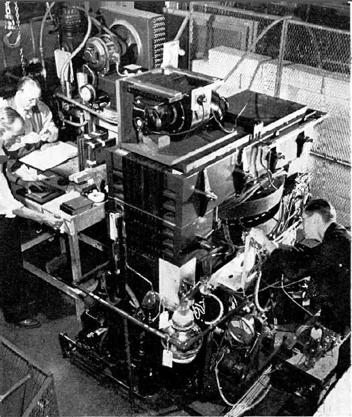 The first betatron, a particle accelerator that accelerates electrons, built at University of Illinois in 1940 by Donald W. Kerst