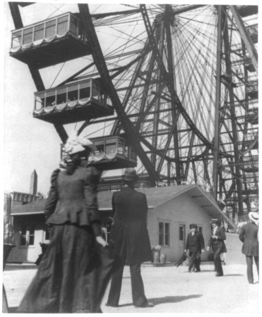 Large ferris wheel at the World's Columbian Exposition [Chicago, Ill.] Abstract/medium: 1 photographic print.
