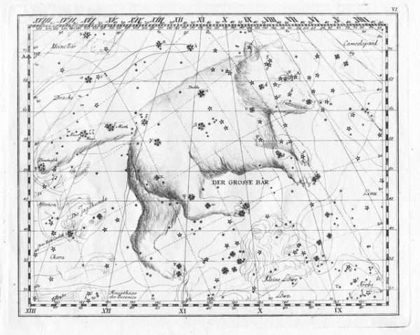 Section of a plate from Uranographia showing the constellation Ursa Major